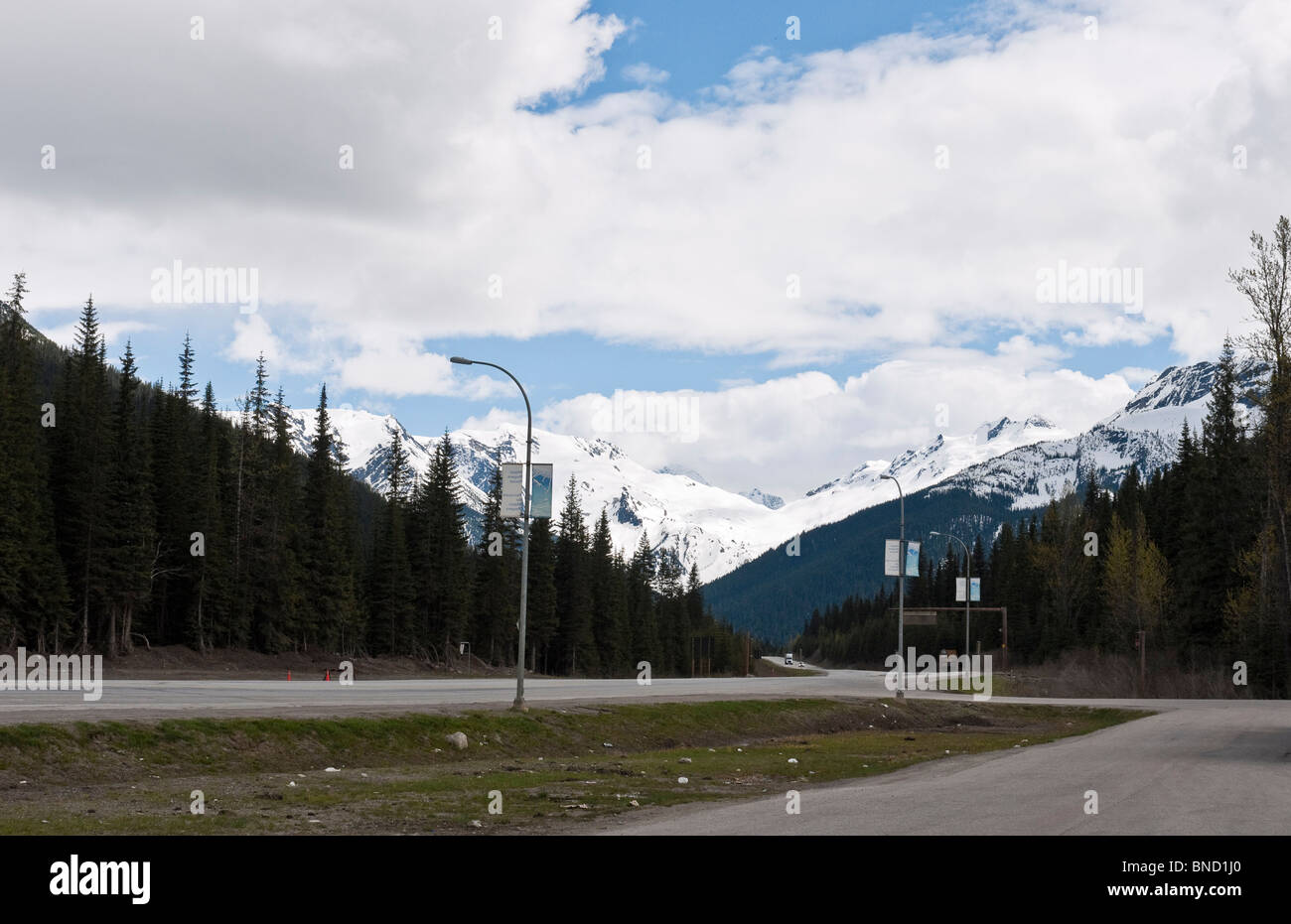 Trans Canada route 1 at Rogers Pass National Historic Site at 1330m ...