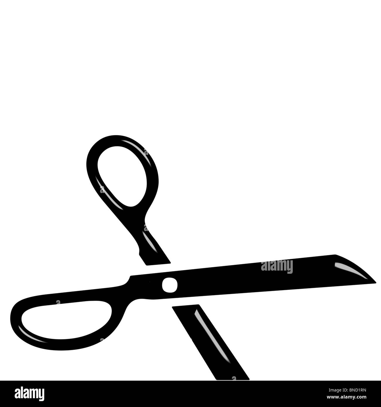 Silhouette scissors cut hires stock photography and images Alamy