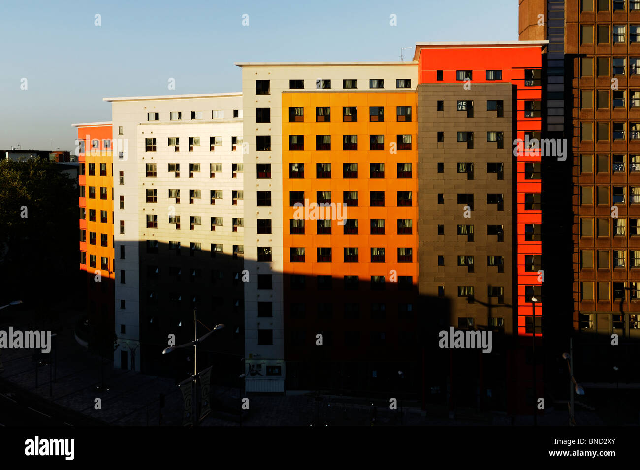 Modern colourful architecture of student apartments and offices in