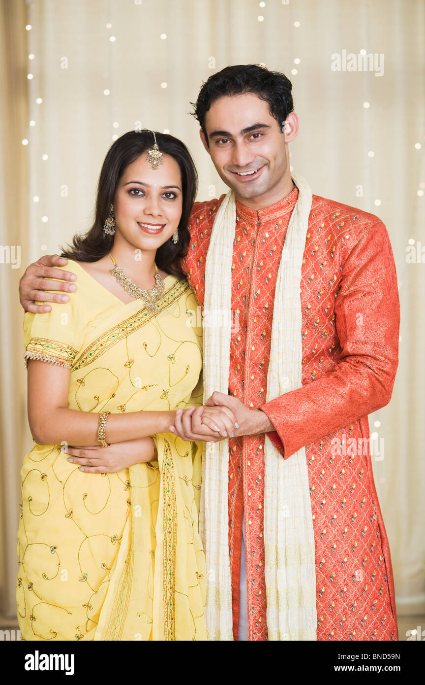 Indian couple diwali festival standing hi-res stock photography and images  - Alamy