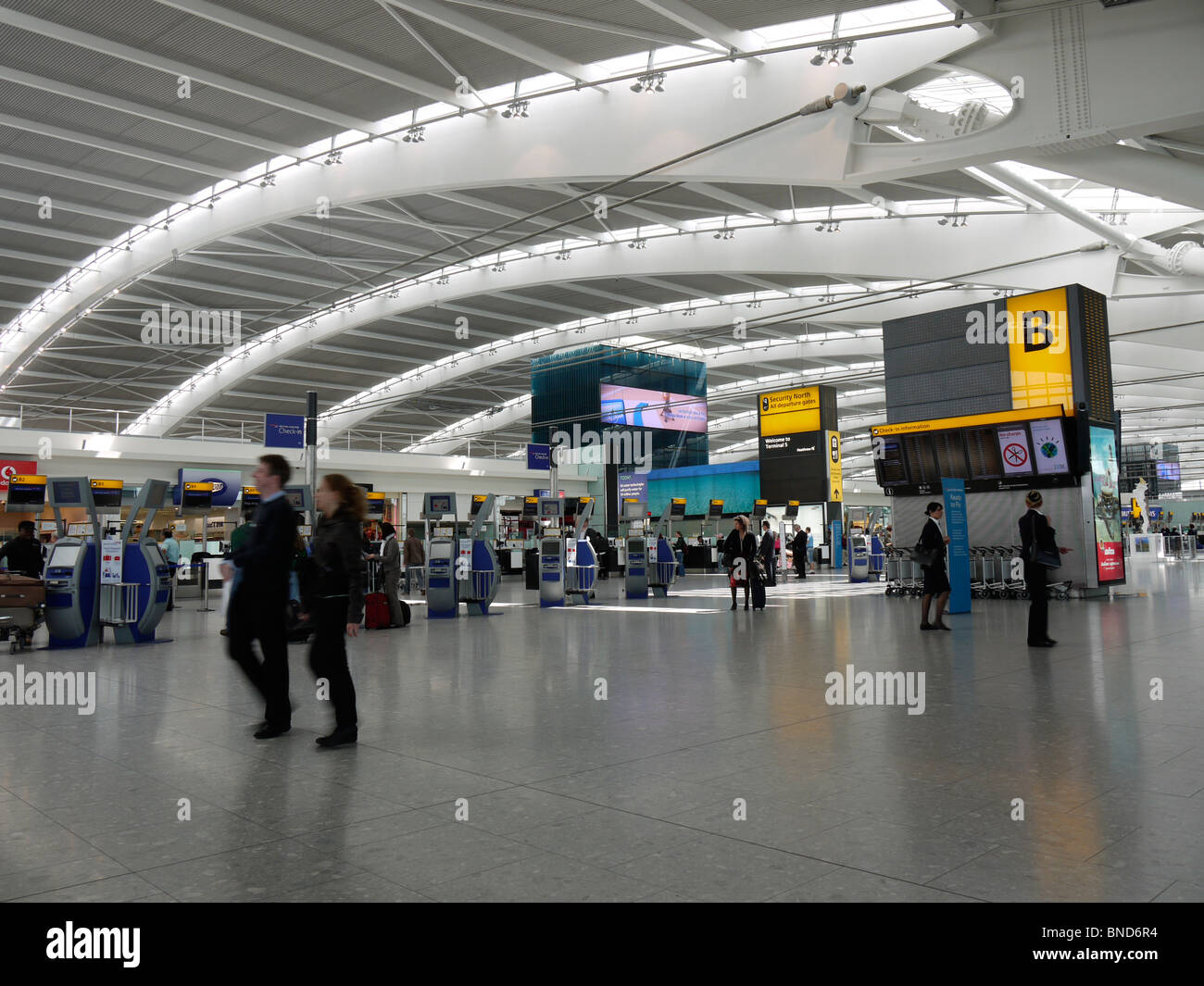 London Heathrow airport Terminal five 5 Stock Photo