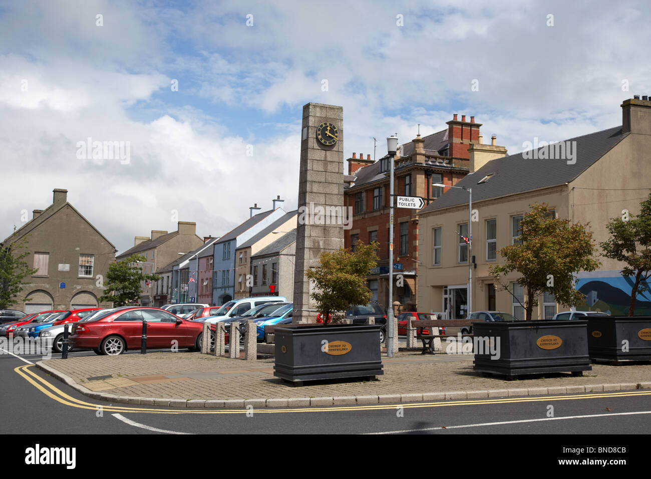 Church square and war memorial Rathfriland county down northern ireland uk Stock Photo