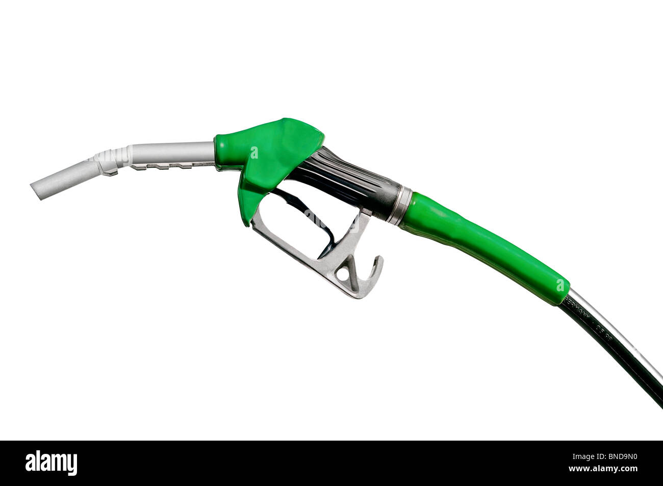 Green Fuel Nozzle Cut Out Stock Photo