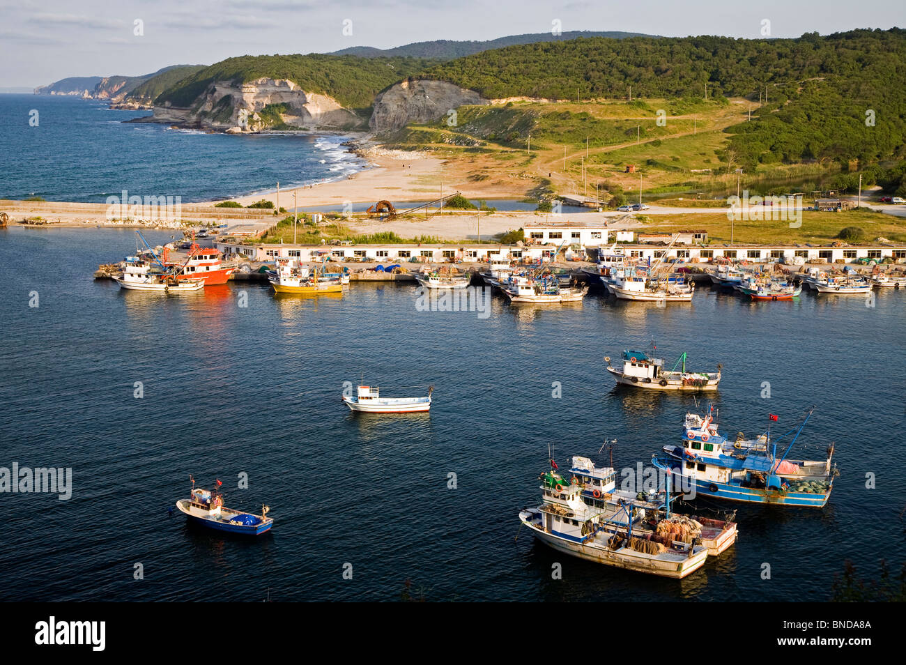 Kiyikoy fishing harbor Black Sea Kirklareli Turkey Stock Photo