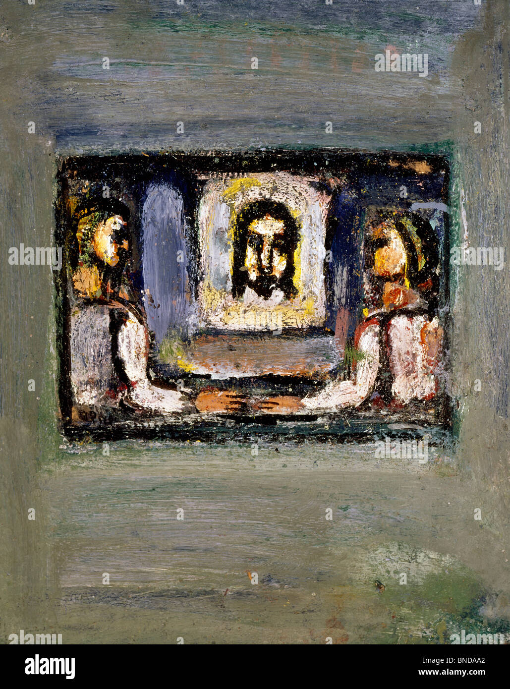 Scene of the Passion: Head of Christ Carried by Two People by Georges Rouault, (1871-1958), USA, Texas, Private Collection Stock Photo