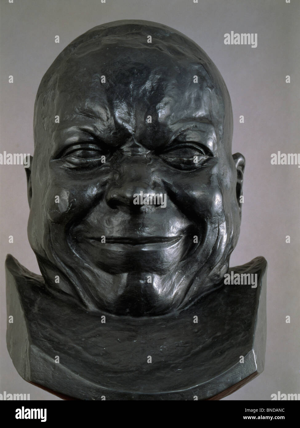 Slovakia Bratislava Galerie Nationale Slovaque Heads of Characters old Man With a Happy Smile by Franz Xaver Messerschmidt Stock Photo