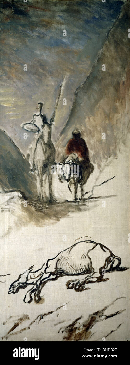 Don Quixote and Dead Mule by Honore Daumier, (1808-1879), France, Paris, Musee d'Orsay Stock Photo
