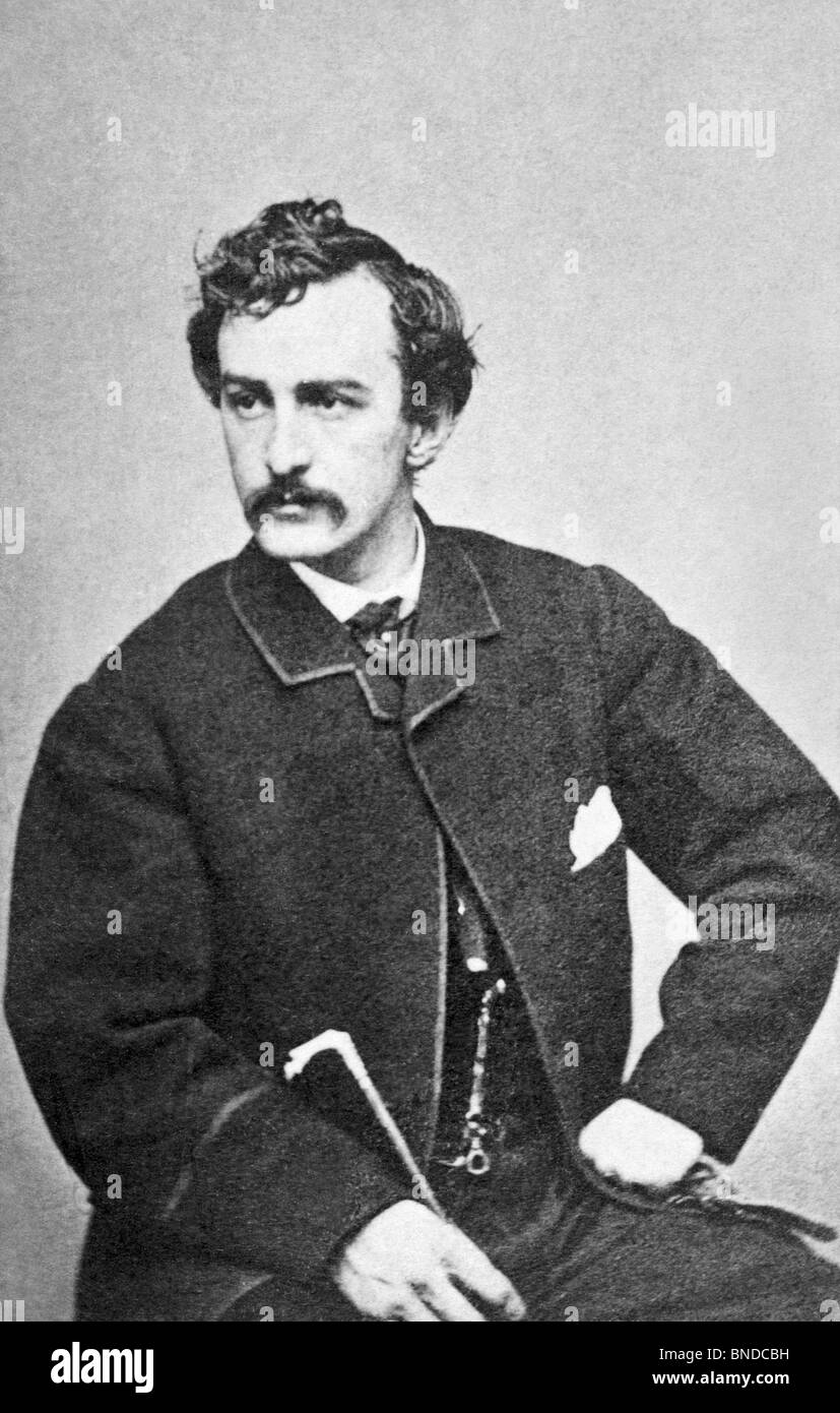 Portrait photo of actor John Wilkes Booth (1838 - 1865) - the man who assassinated US President Abraham Lincoln in April 1865. Stock Photo