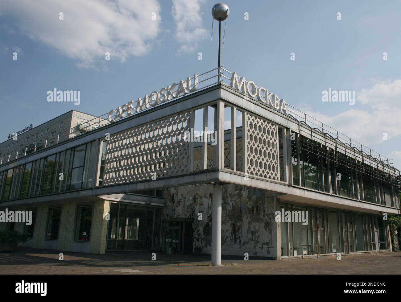 Exterior of Cafe Moskau on Karl Marx Allee in East Berlin Germany  June 2008 Stock Photo