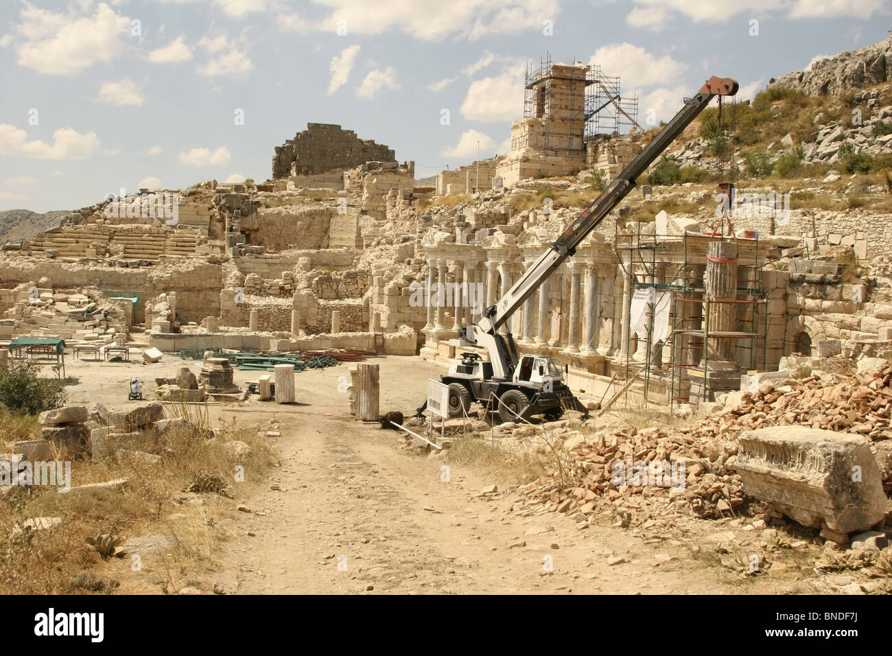 Reconstruction of city Sagalassos Stock Photo