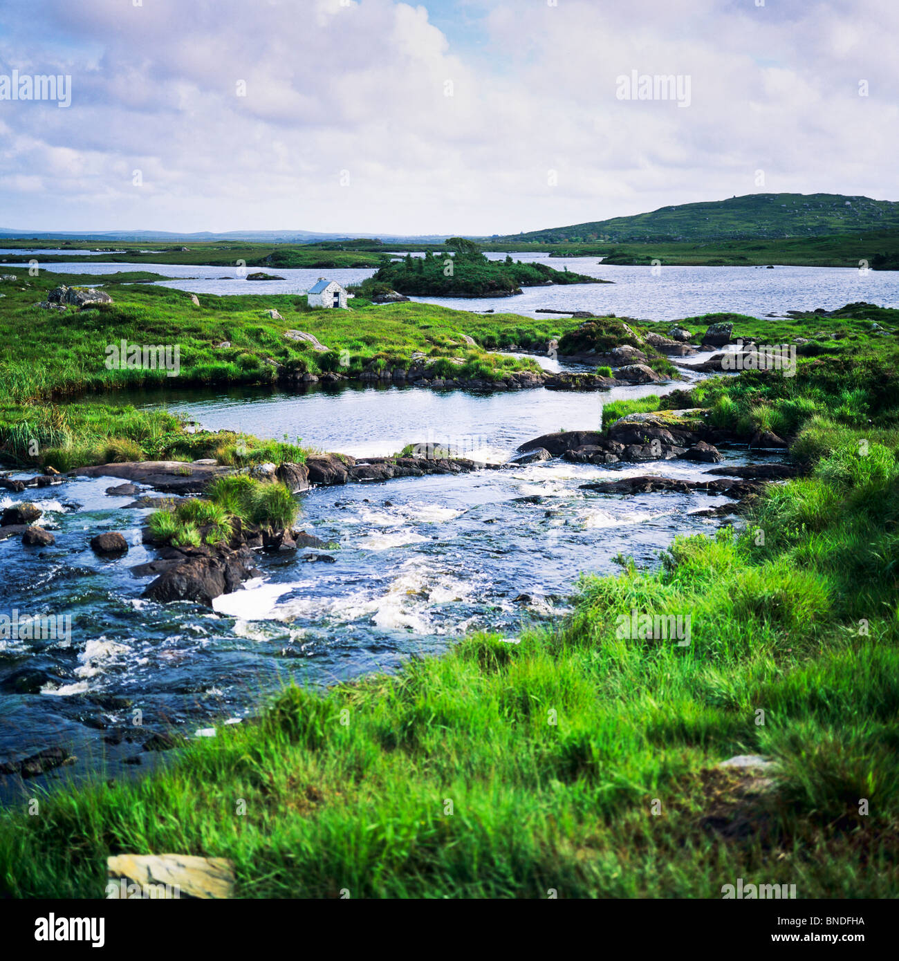 'Ahalia' river close to 'Maam Cross', Connemara, County Galway, Republic of Ireland Stock Photo
