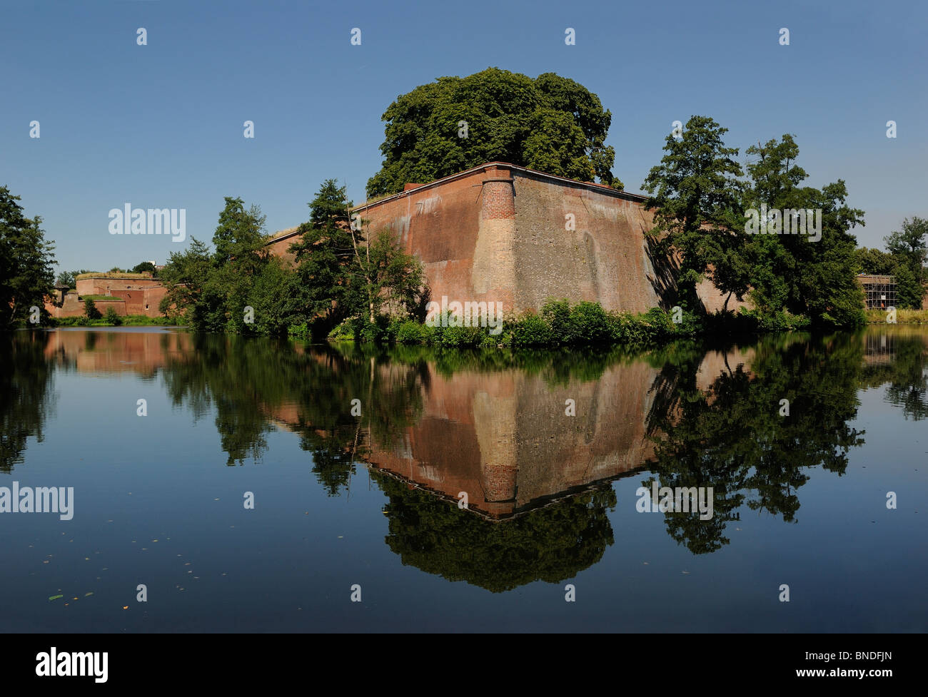 Spandau Citadel, Bastion Koenig and moat, Renaissance fortress, Spandau, Berlin, Germany, Europe Stock Photo
