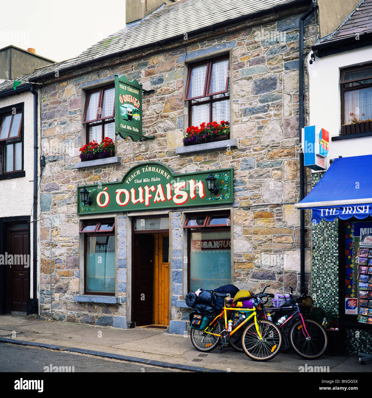 'O'Oufaigh' bar, Louisburgh, County Mayo, Republic of Ireland Stock Photo