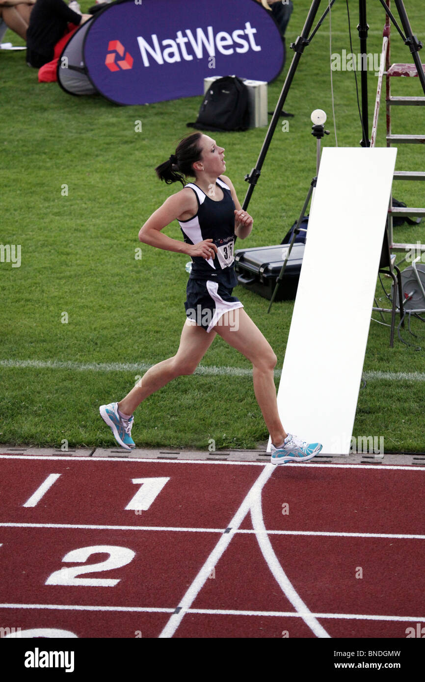 Alison Mary Campbell Western Isles bronze 10000m Natwest Island Games 2009 at Wiklöf Holding Arena Mariehamn June 28 2009 Stock Photo