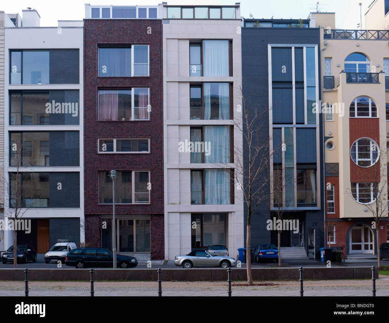 Modern new expensive apartment buildings in Mitte Berlin Germany Stock