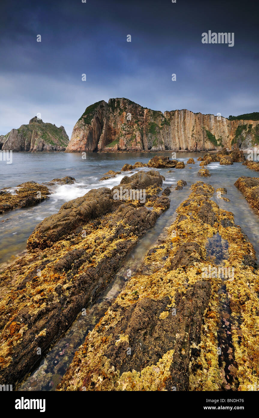 Beach of the Silence. Asturias (Sapin), Occidental Coast Stock Photo