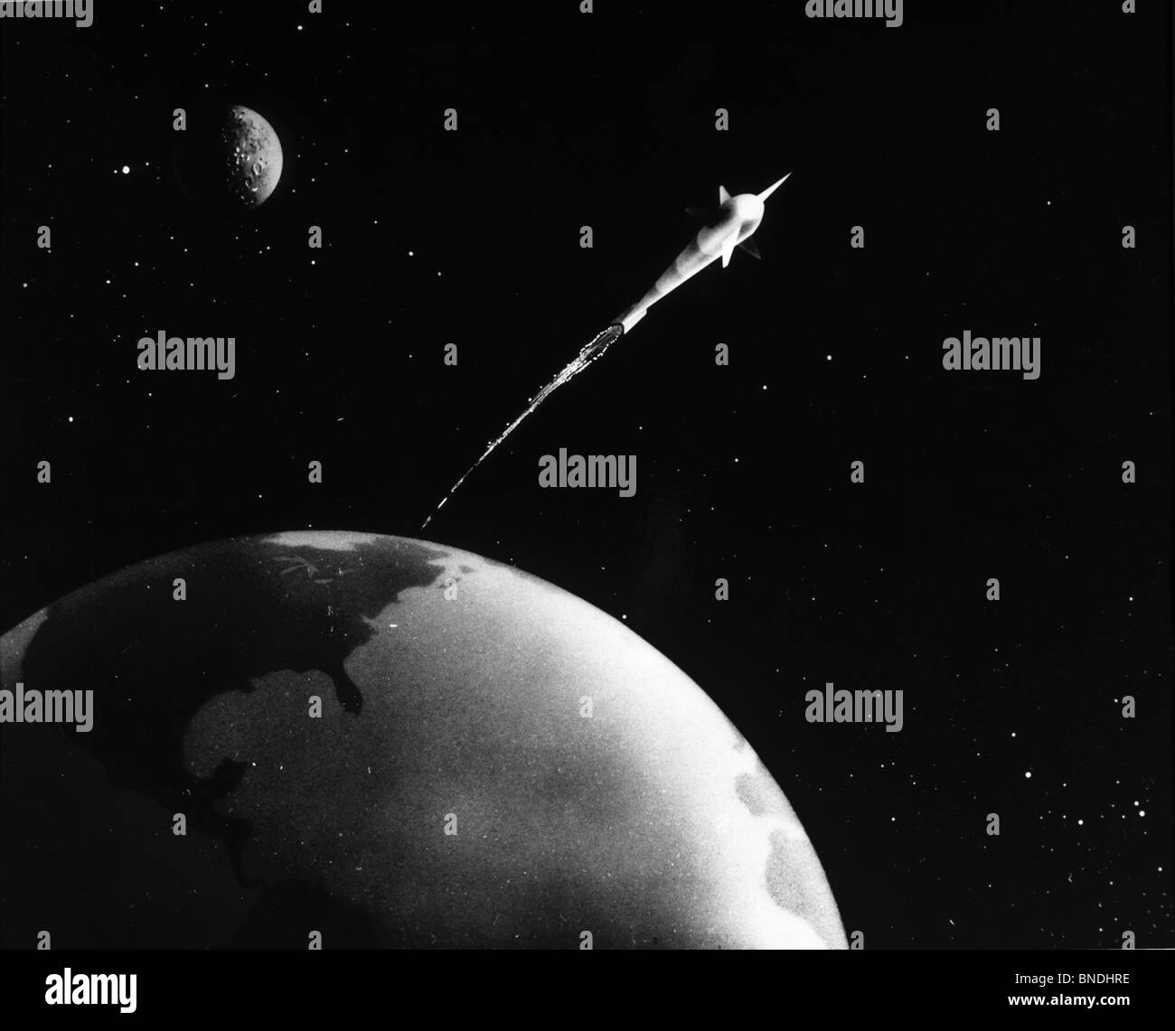 Satellite orbiting the Earth, Telstar, AT&T, C.1962 Stock Photo