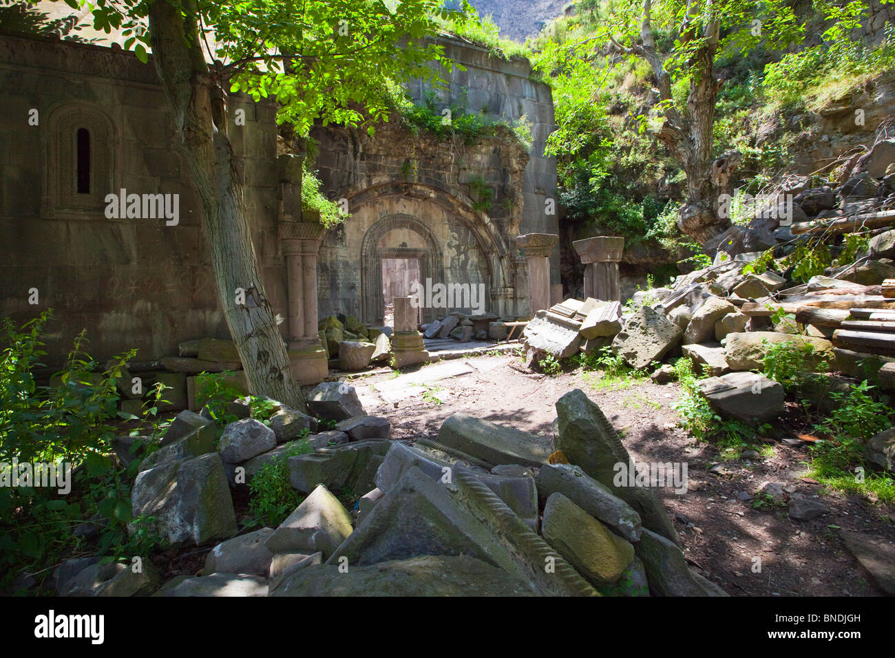 Ruins of Kobayr Convent in the Debed Canyon of Armenia Stock Photo
