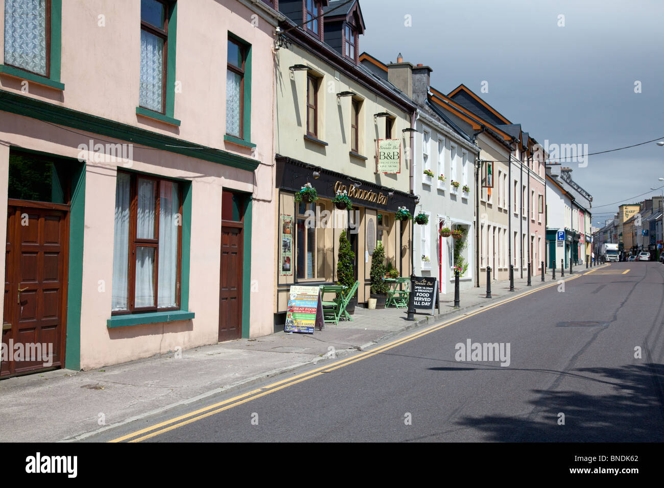 Main road in the centre of Caherciveen on the Ring of Kerry, Co. Kerry, Ireland Stock Photo