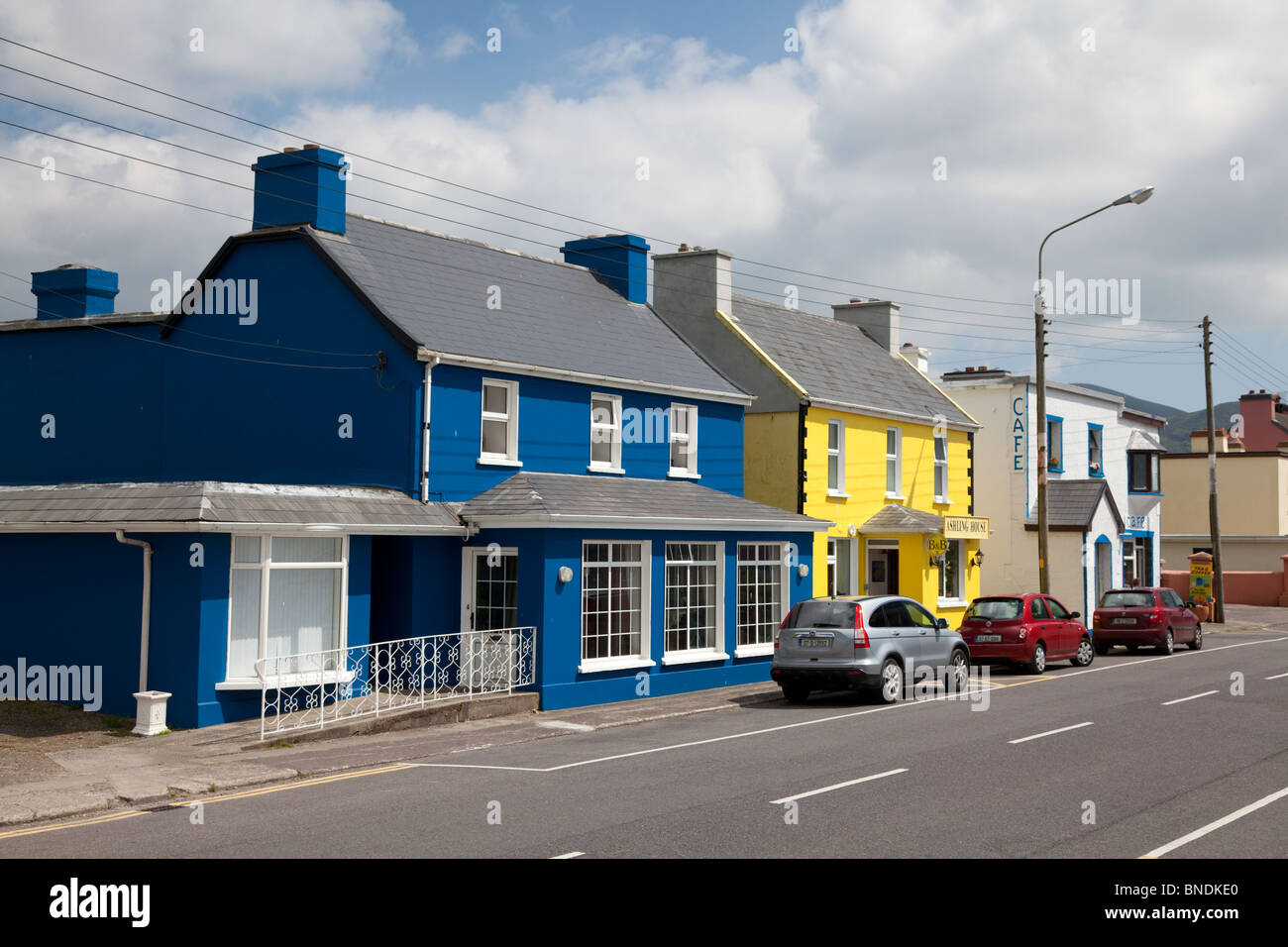 Colourful houses in the town of Waterville on the Ring of Kerry, Co