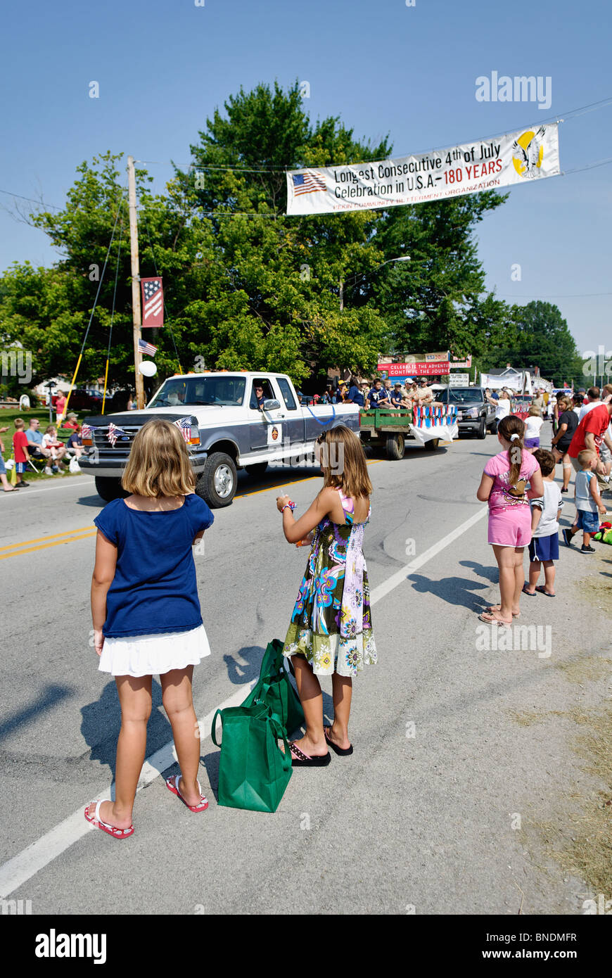 Young Girls Watching the Oldest Continuous Independence Day Parade in ...