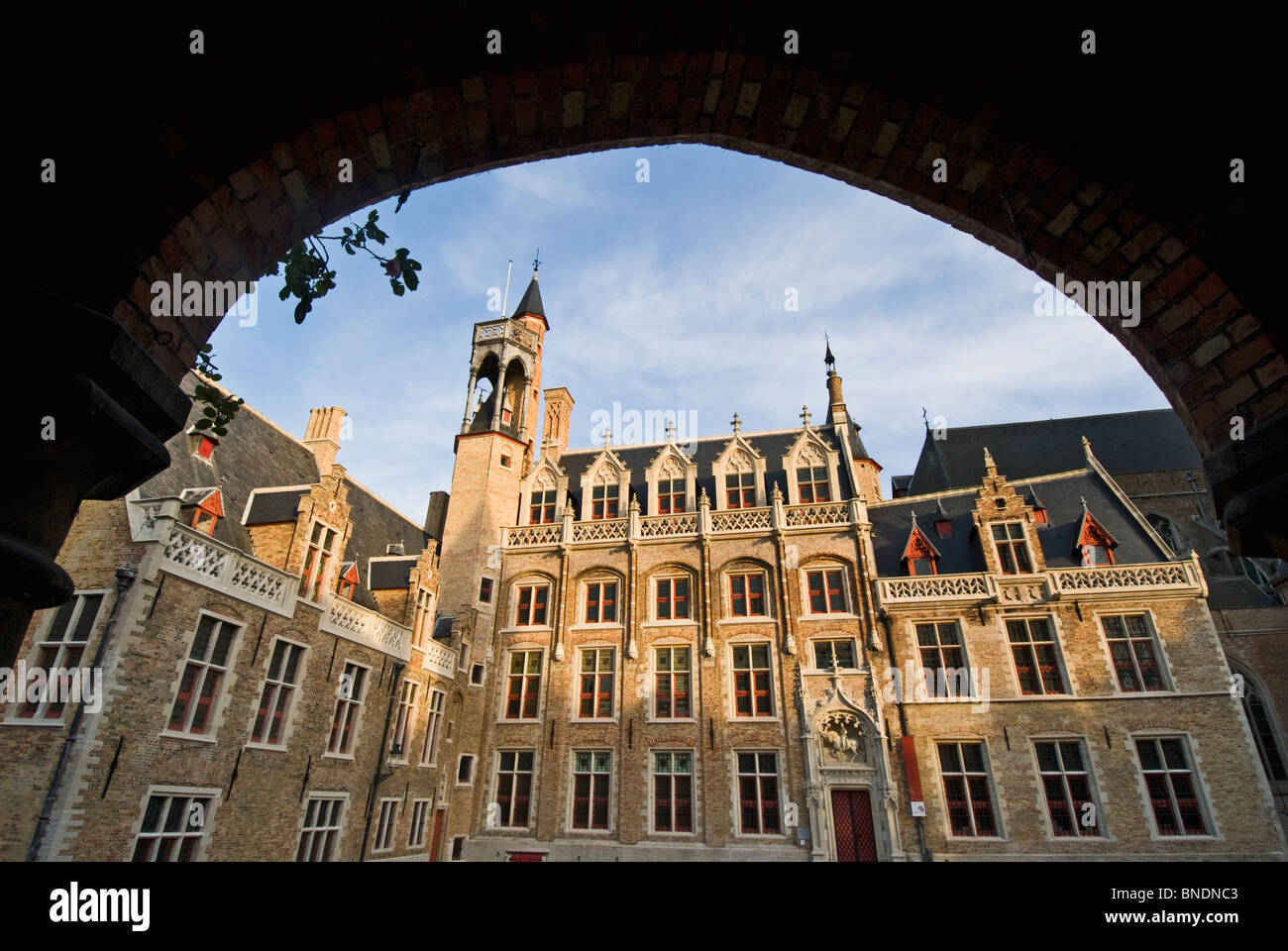 Belgium, Bruges, Church of Our Lady, Onze Lieve Vrouwekerk, Courtyard Stock Photo