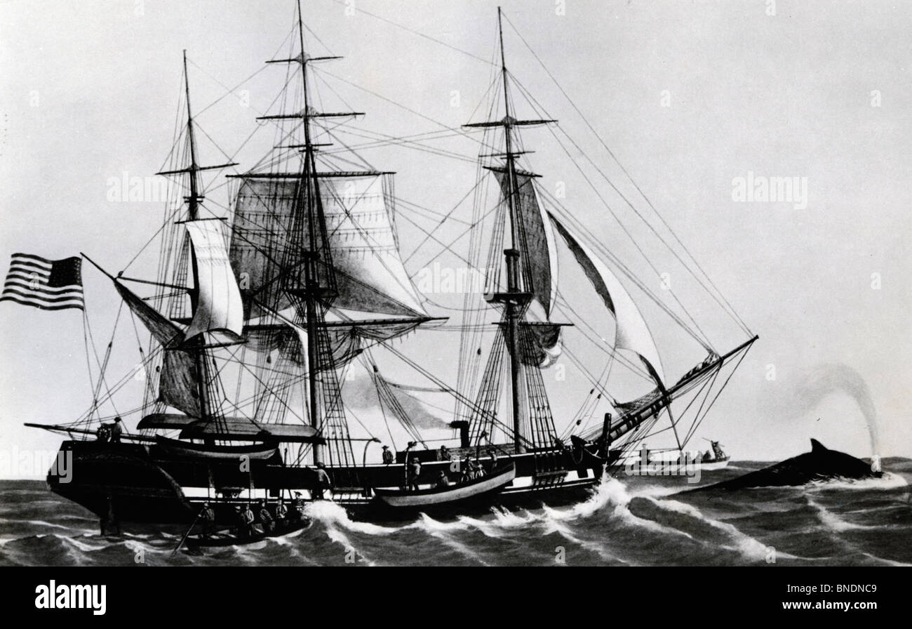 American Whaler by unknown artist, lithograph Stock Photo