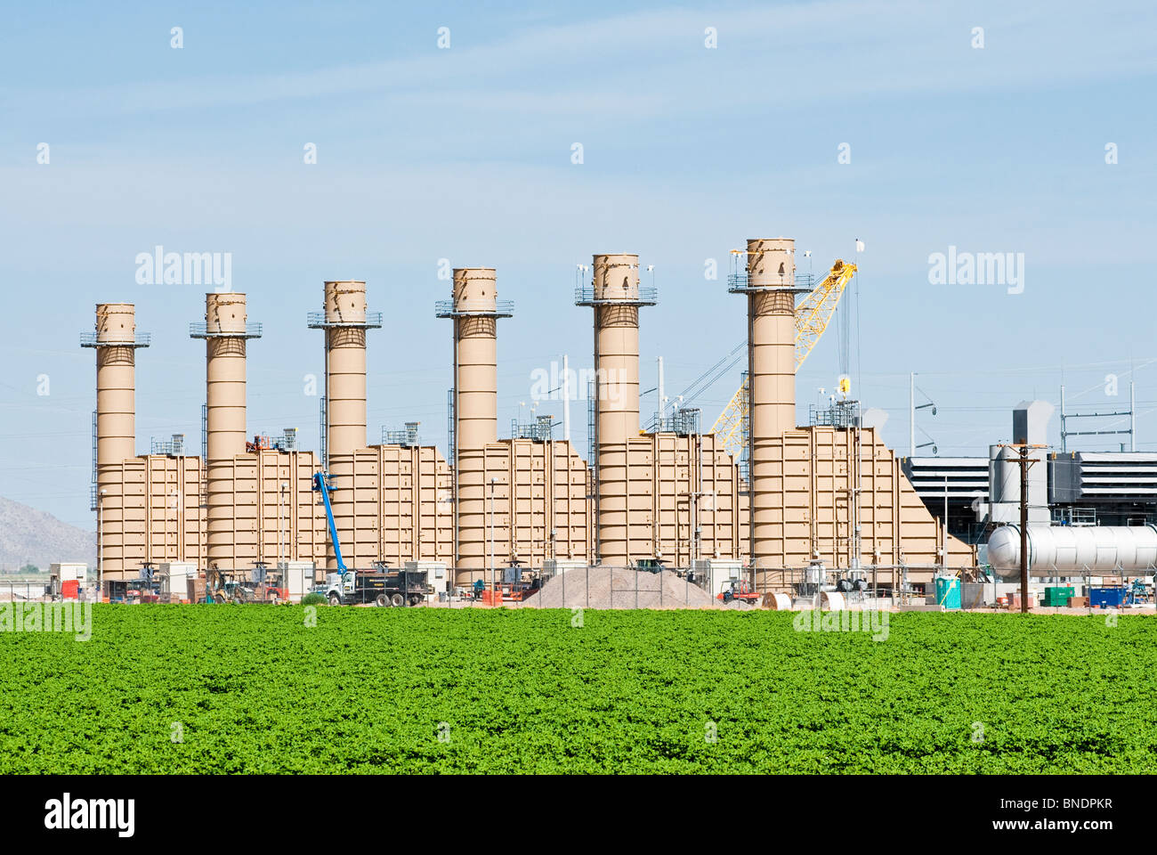 A new quick-start natural gas power plant under construction in Arizona