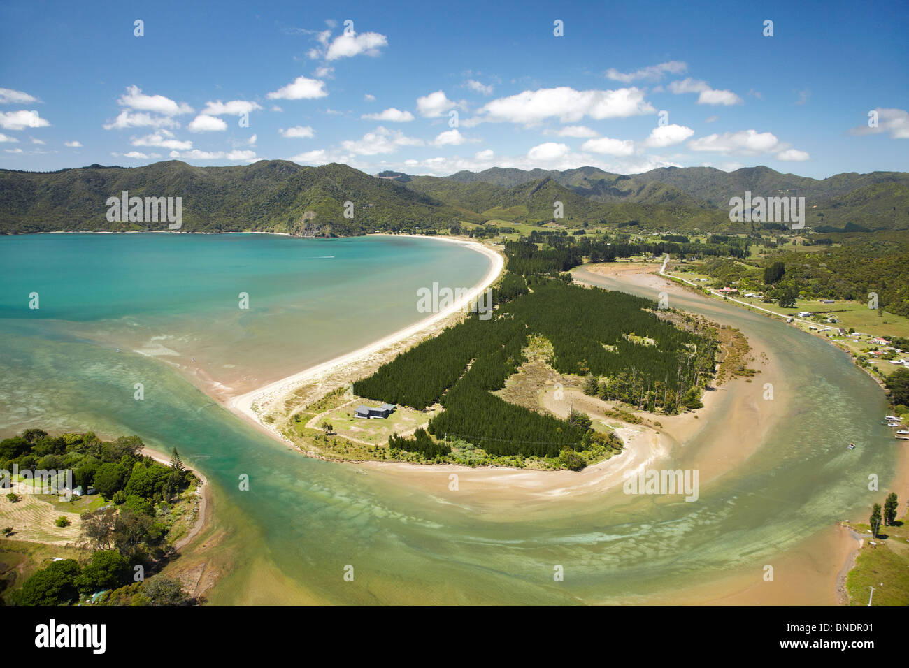 Kennedy Bay, Coromandel Peninsula, North Island, New Zealand aerial