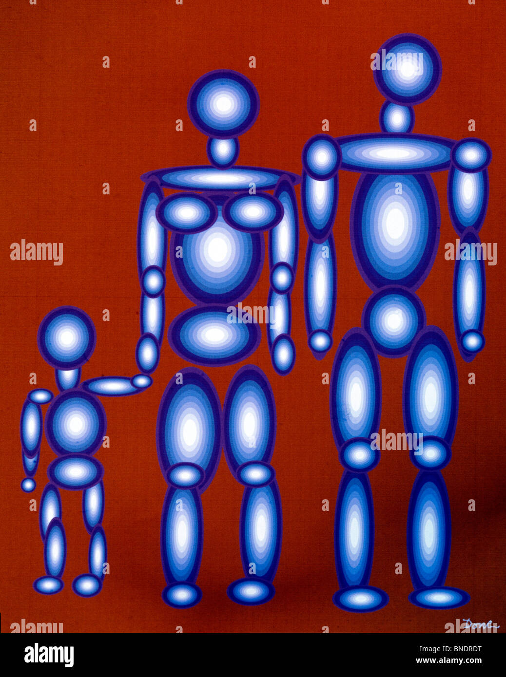 Tin Family  1993  Diana Ong (b.1940 Chinese-American)  Computer graphics Stock Photo