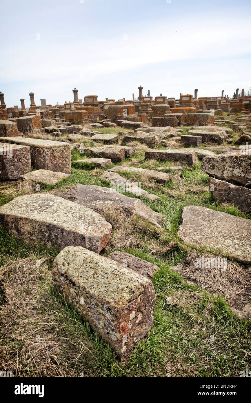 Noraduz cemetery, Lake Sevan, Armenia Stock Photo