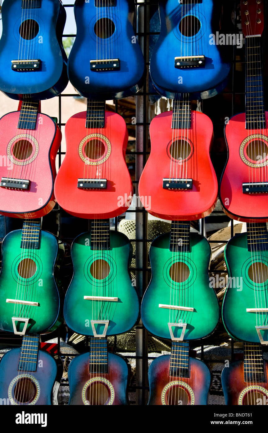 Colorful guitars at a market stall, New Mexico State Fair, Albuquerque