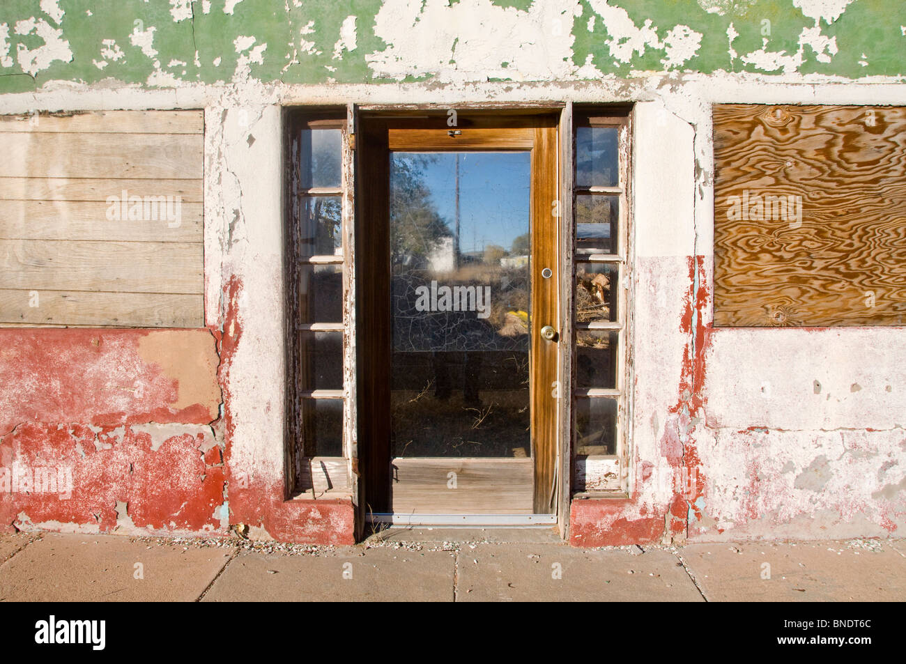 Facade of an old house, Encino, New Mexico, USA Stock Photo Alamy