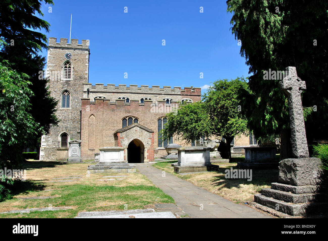The Parish Church of St.Andrew, Market Square, Enfield Town, London Borough of Enfield, Greater London, England, United Kingdom Stock Photo