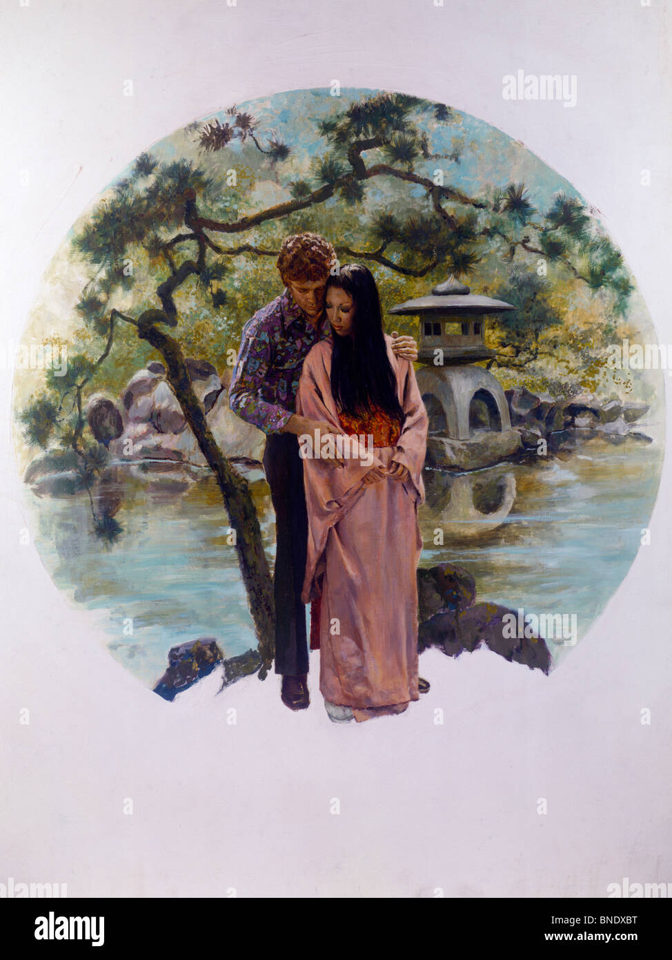 Romantic couple standing riverside hi-res stock photography and images ...