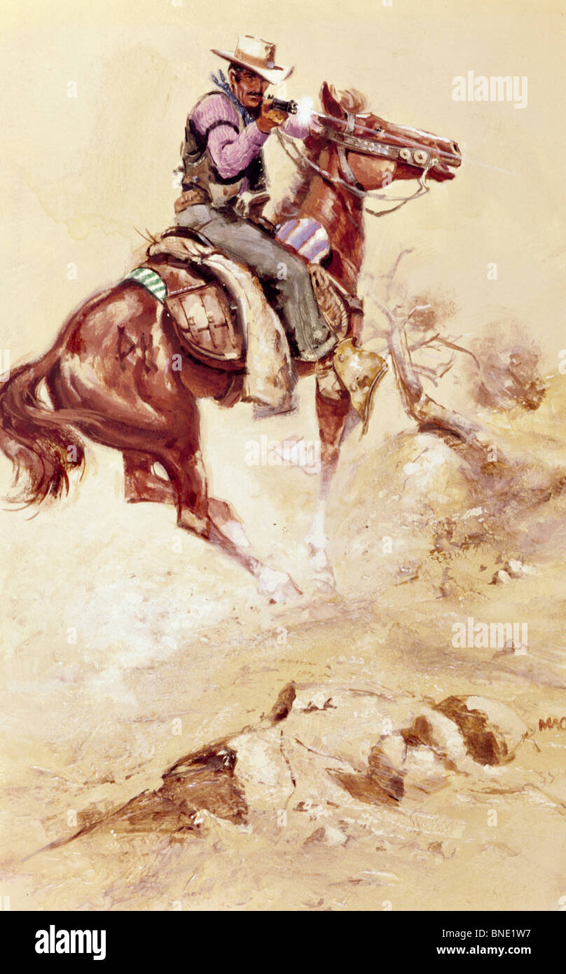 Man Riding Horse Painting Stock Photos & Man Riding Horse Painting