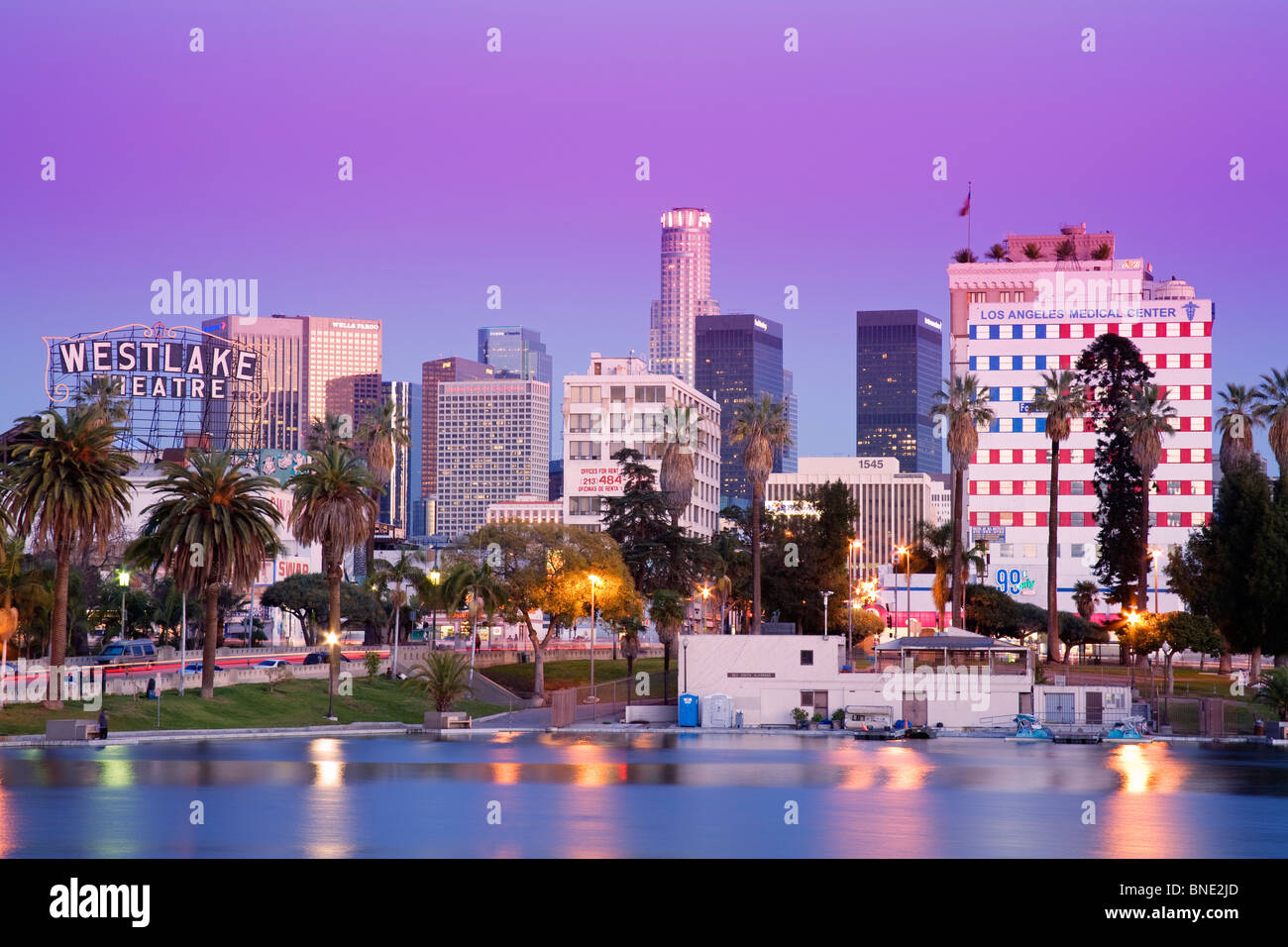 Buildings near a park, MacArthur Park, Westlake, Los Angeles