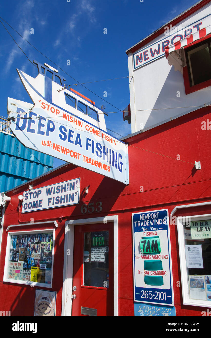 Deep sea fishing center at a coast, Newport, Oregon, USA Stock Photo - Alamy