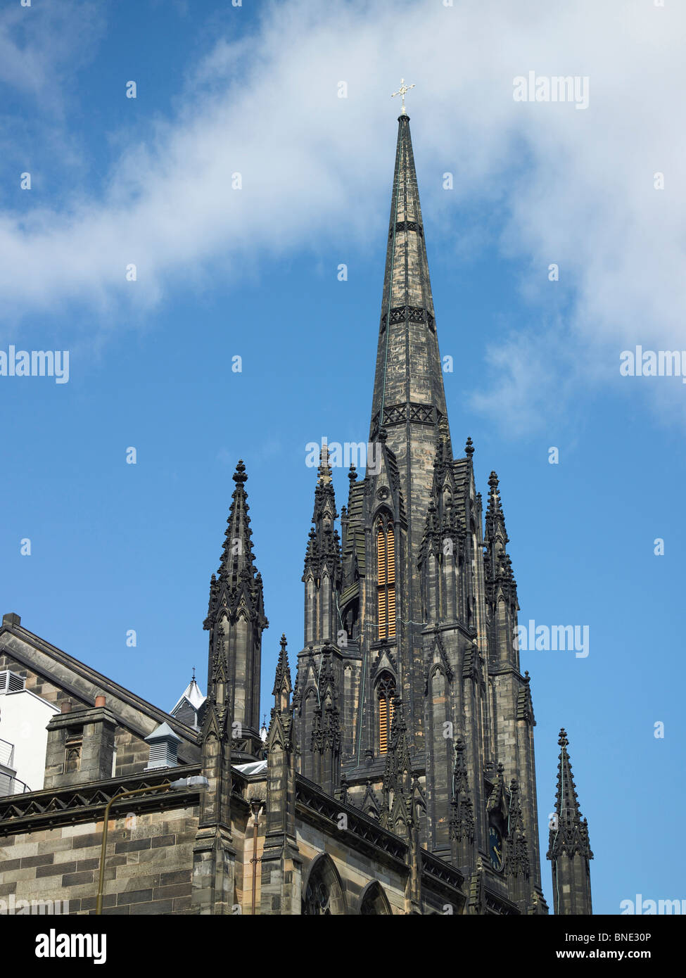 Church Spire, Old Town Edinburgh Scotland Stock Photo