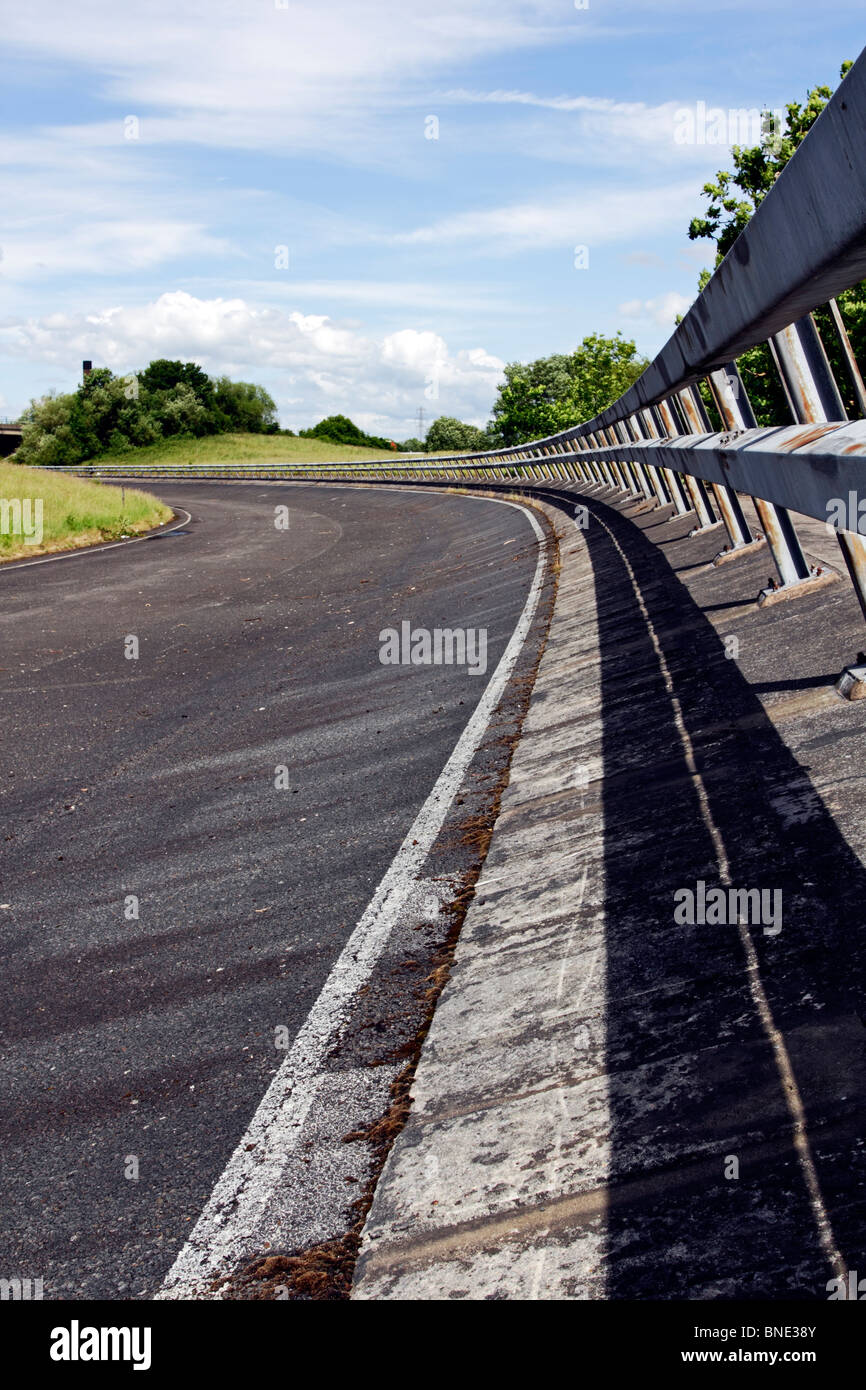 Curving section of track on the old Leyland Motor's Test Track in Leyland, Lancashire. Stock Photo