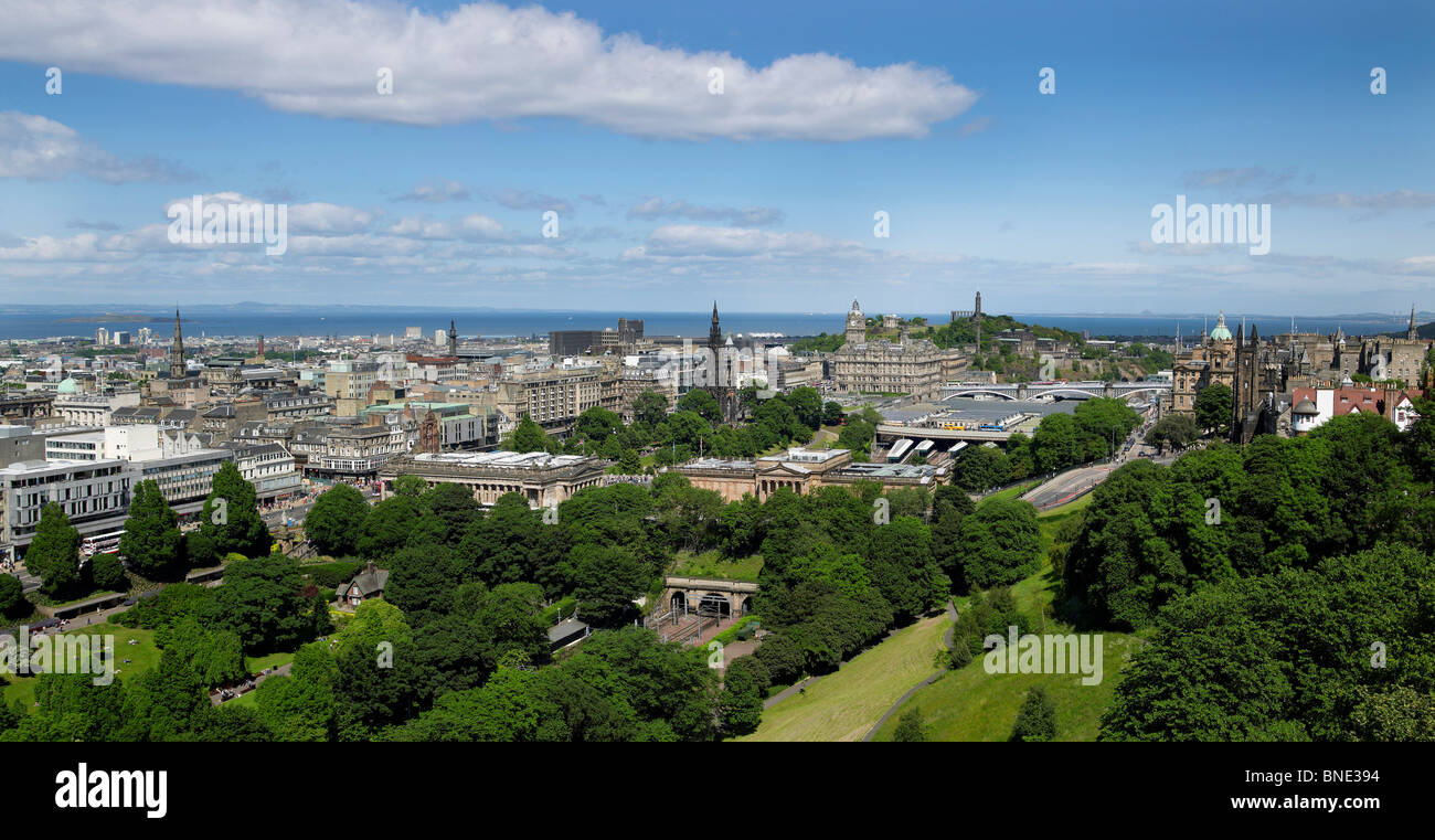 Panoramic View from Edinburgh Castle, Edinburgh, Scotland Stock Photo