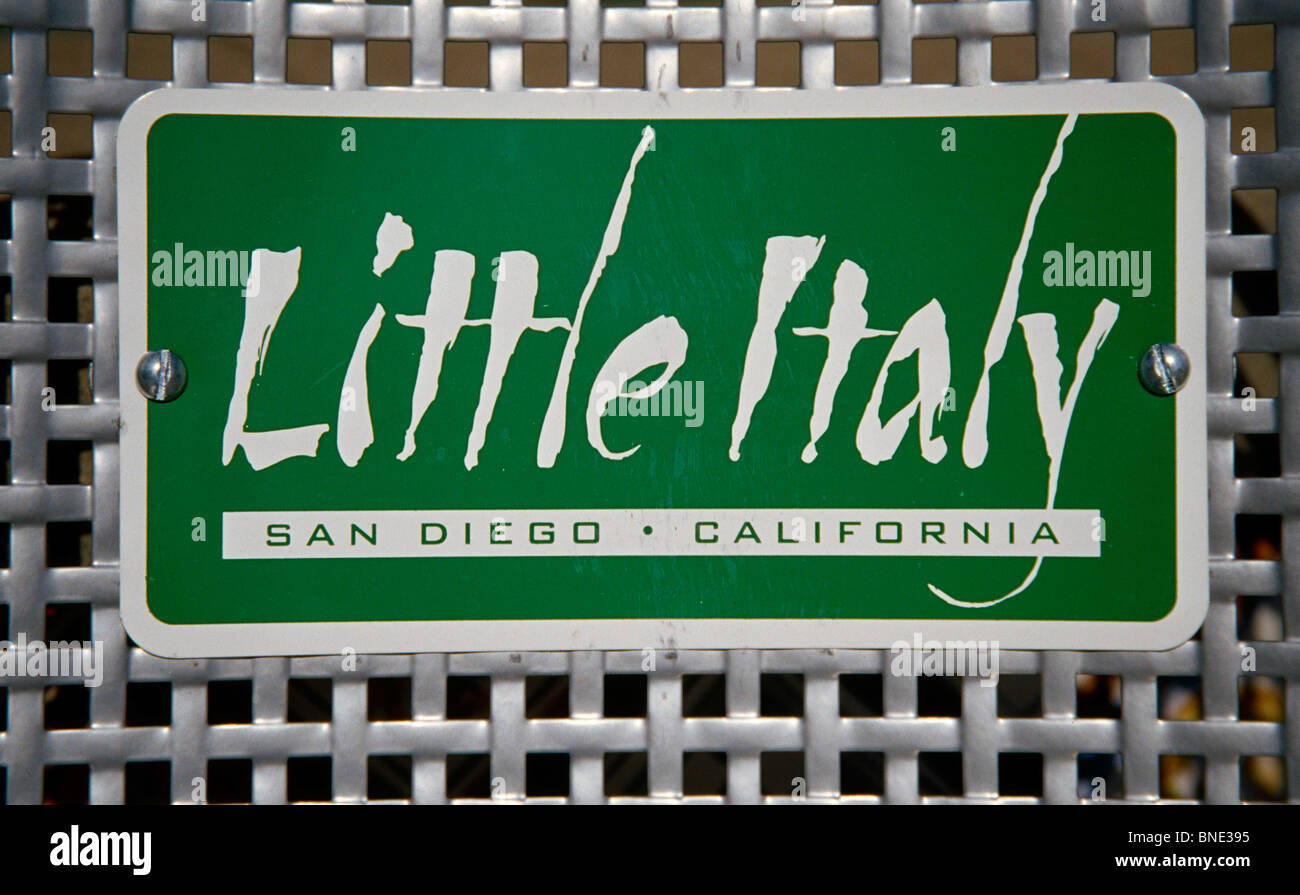 USA, California, San Diego, Little Italy sign Stock Photo