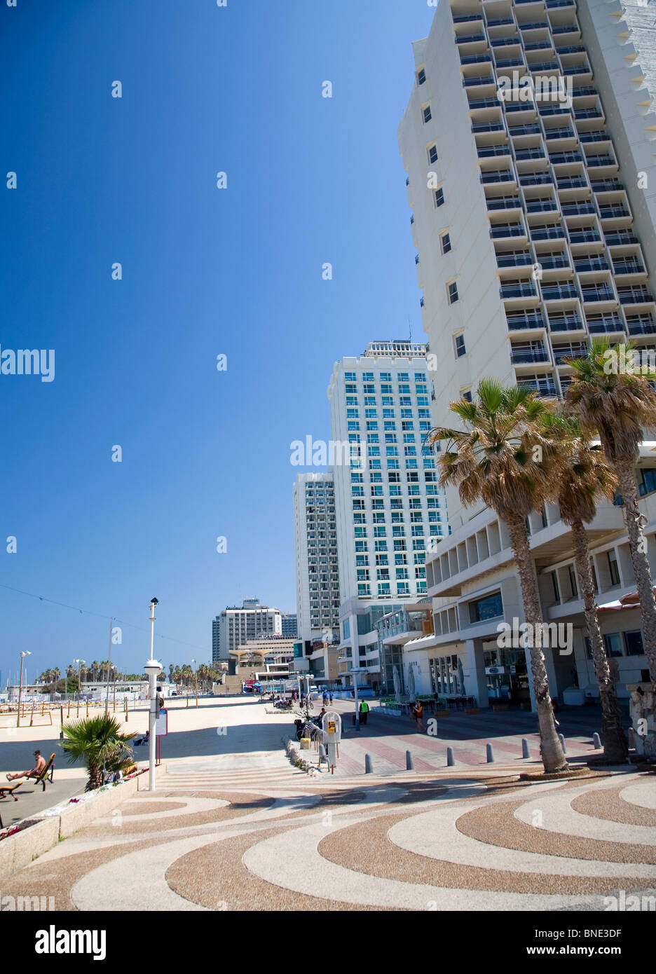 Ha-Tayelet  Esplanade in Tel Aviv - Israel Stock Photo