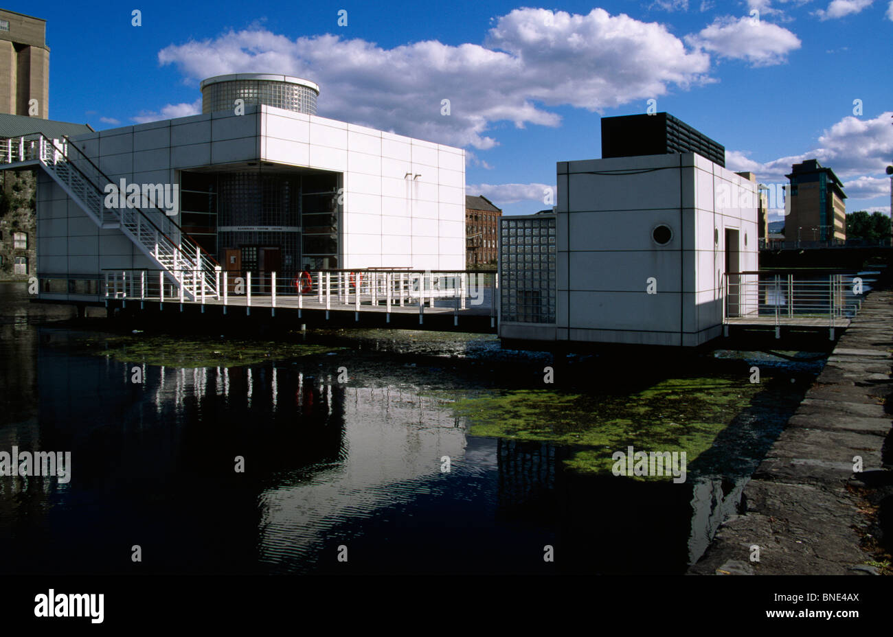 Reflection of a building in water, Waterways Visitor Centre, Dublin, Ireland Stock Photo Alamy