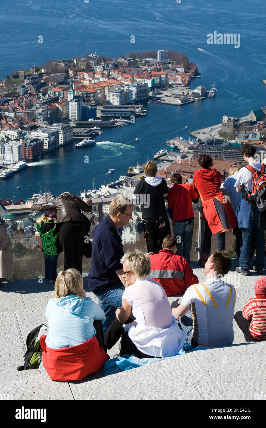 The Norwegian city of Bergen, an important cultural centre in Norway, Europe. Stock Photo