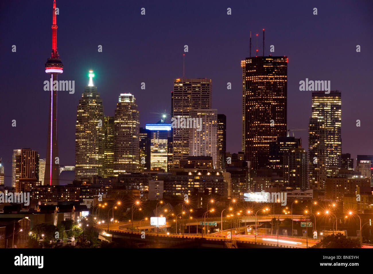 Toronto skyline in evening from the East Stock Photo