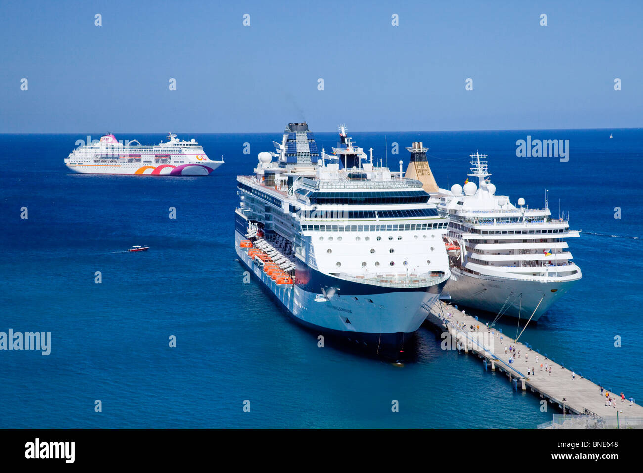 Cruise ships in port at St. Grenada, West Indies Stock Photo