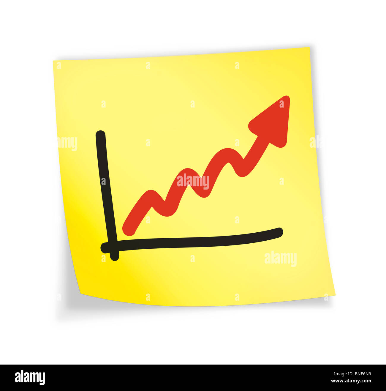 Yellow sticky note "chart", 3d illustration Stock Photo Alamy