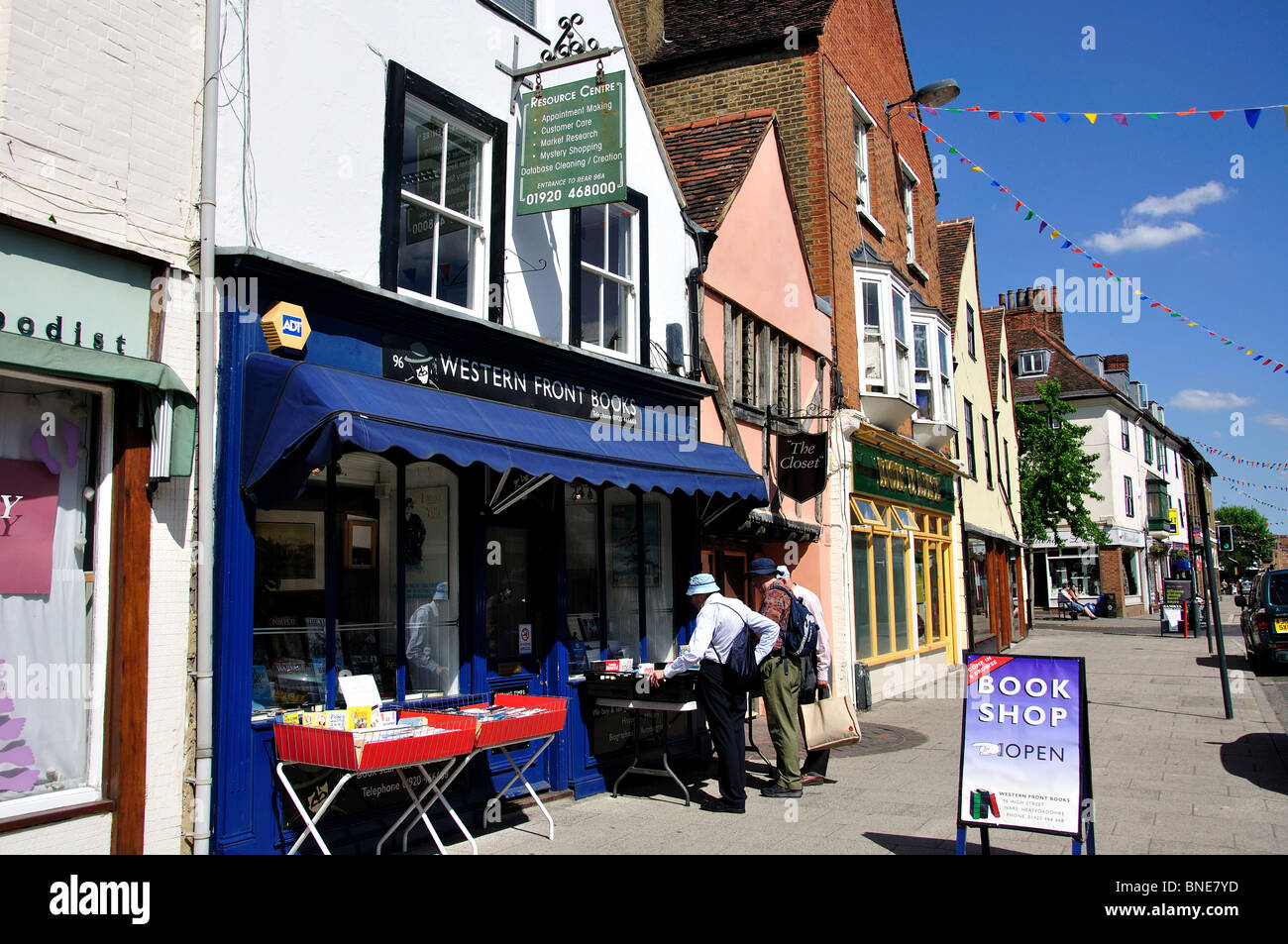 Book shop on High Street, Ware, Hertfordshire, England, United Kingdom Stock Photo