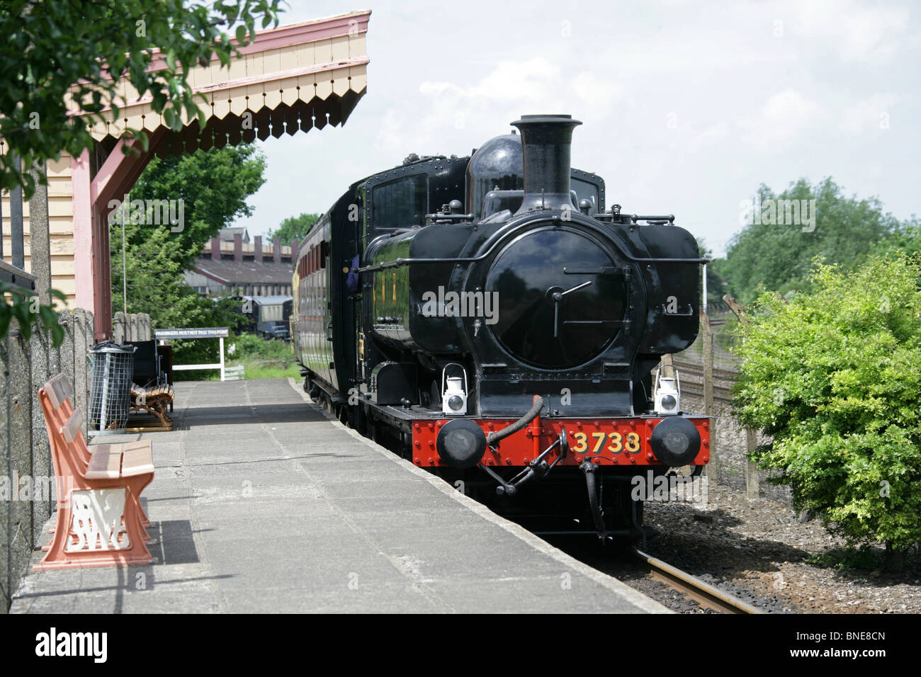 No. 3738, Great Western Railway Steam Locomotive, Didcot Railway Centre and Museum, Didcot, Oxfordshire. Stock Photo